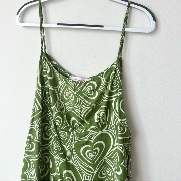 Lisa Says Gah! Green and White Wild Hearts Pattern Yolande Mini Dress - Picture 3 of 8